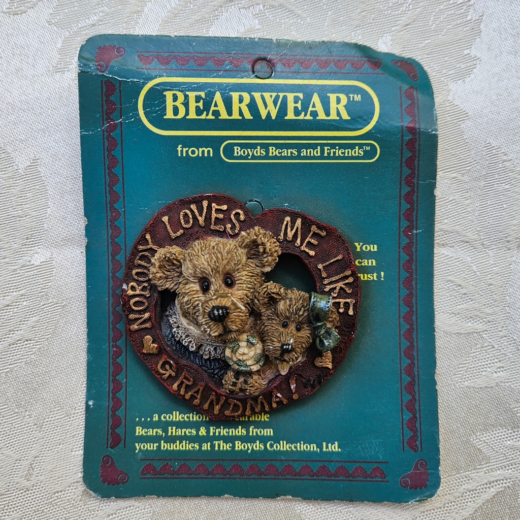 Boyds Bears Grandma Brooch Nobody Loves Me Like Grandma Bearwear Pin